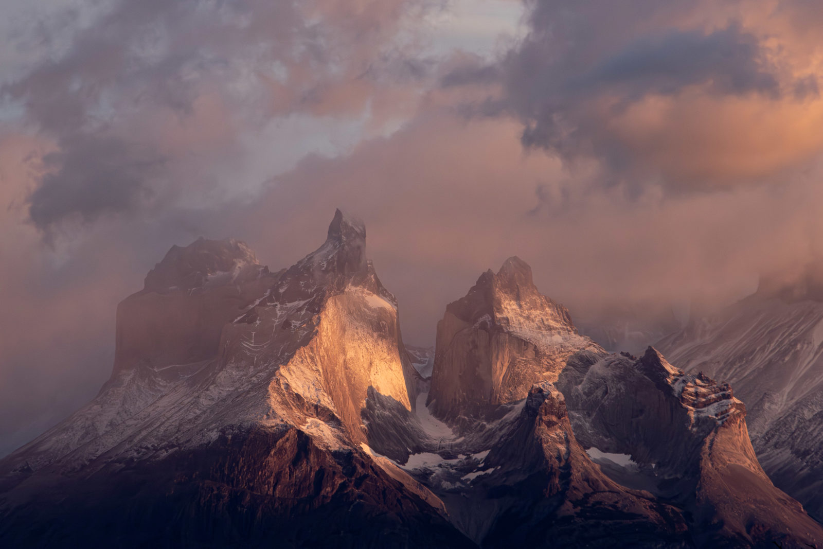 Sunrise over Cuernos del Paine, Torres del Paine National Park